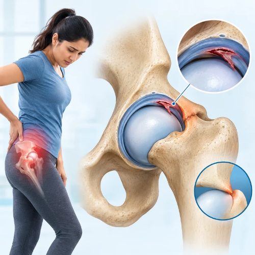 Person holding their hip and groin in pain, illustrating hip labral tear symptoms